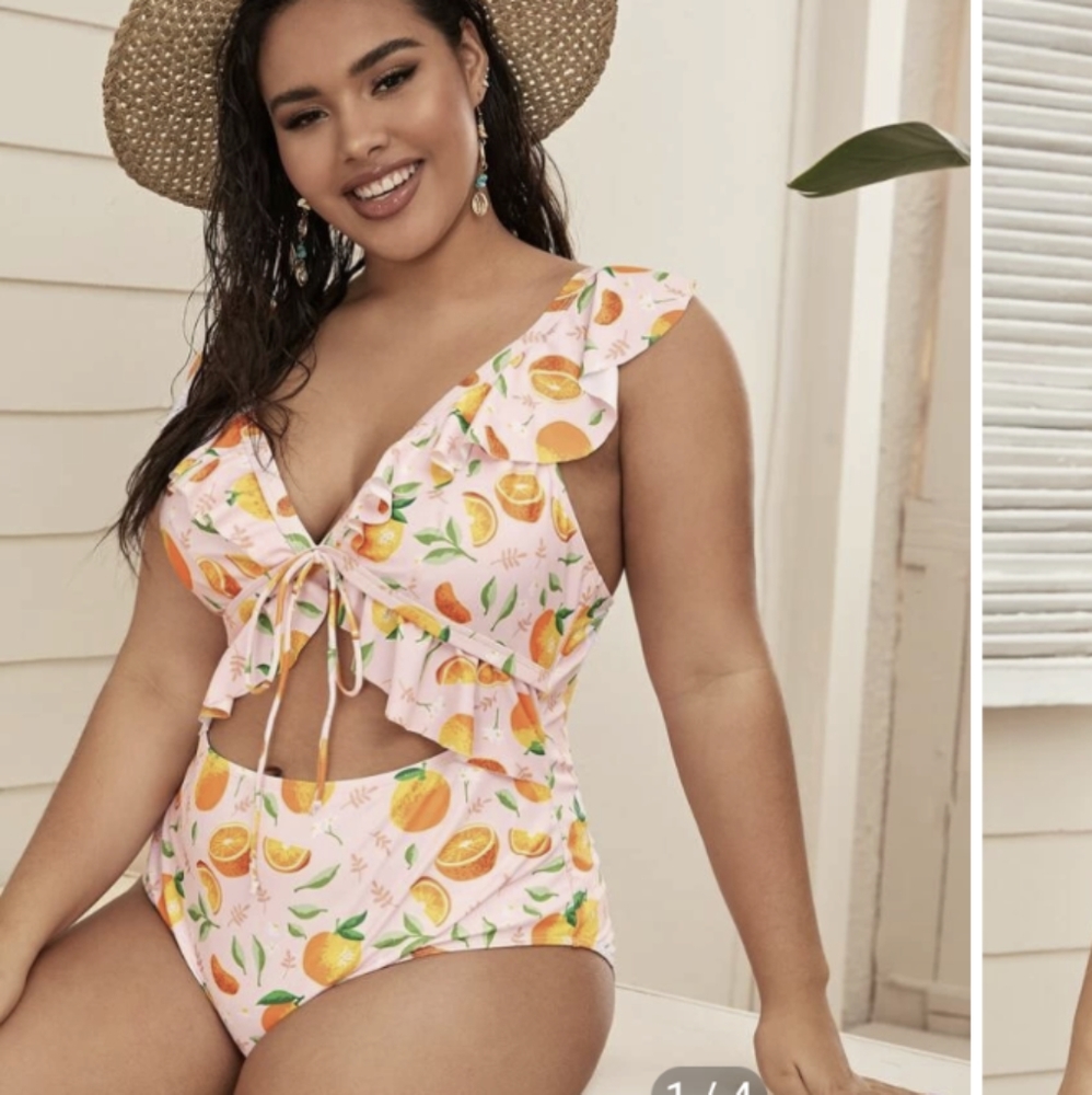 Ruffled Monokini with front cut out! NWT!